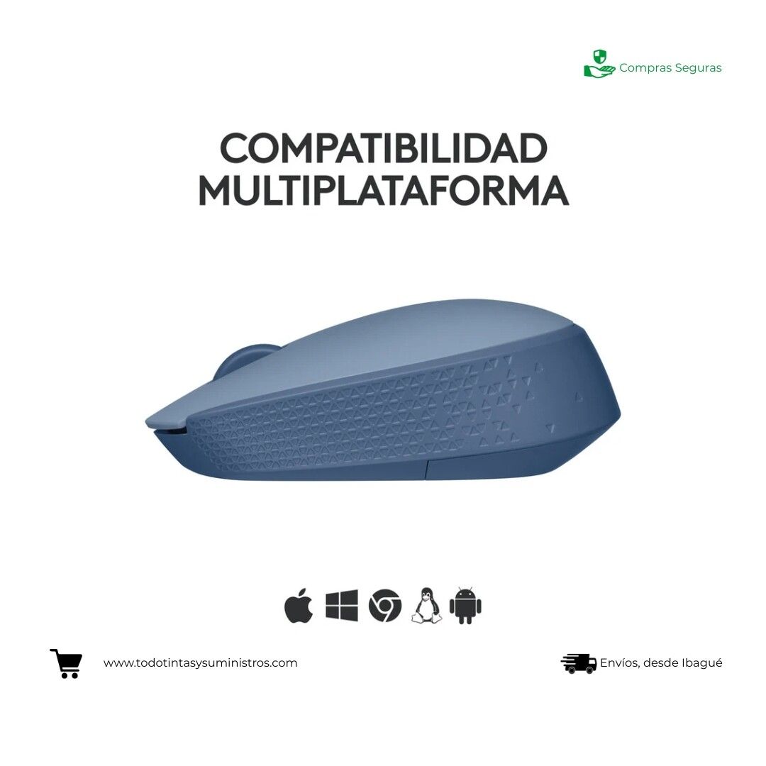 Mouse inalámbrico LOGITECH M170 Azul 2