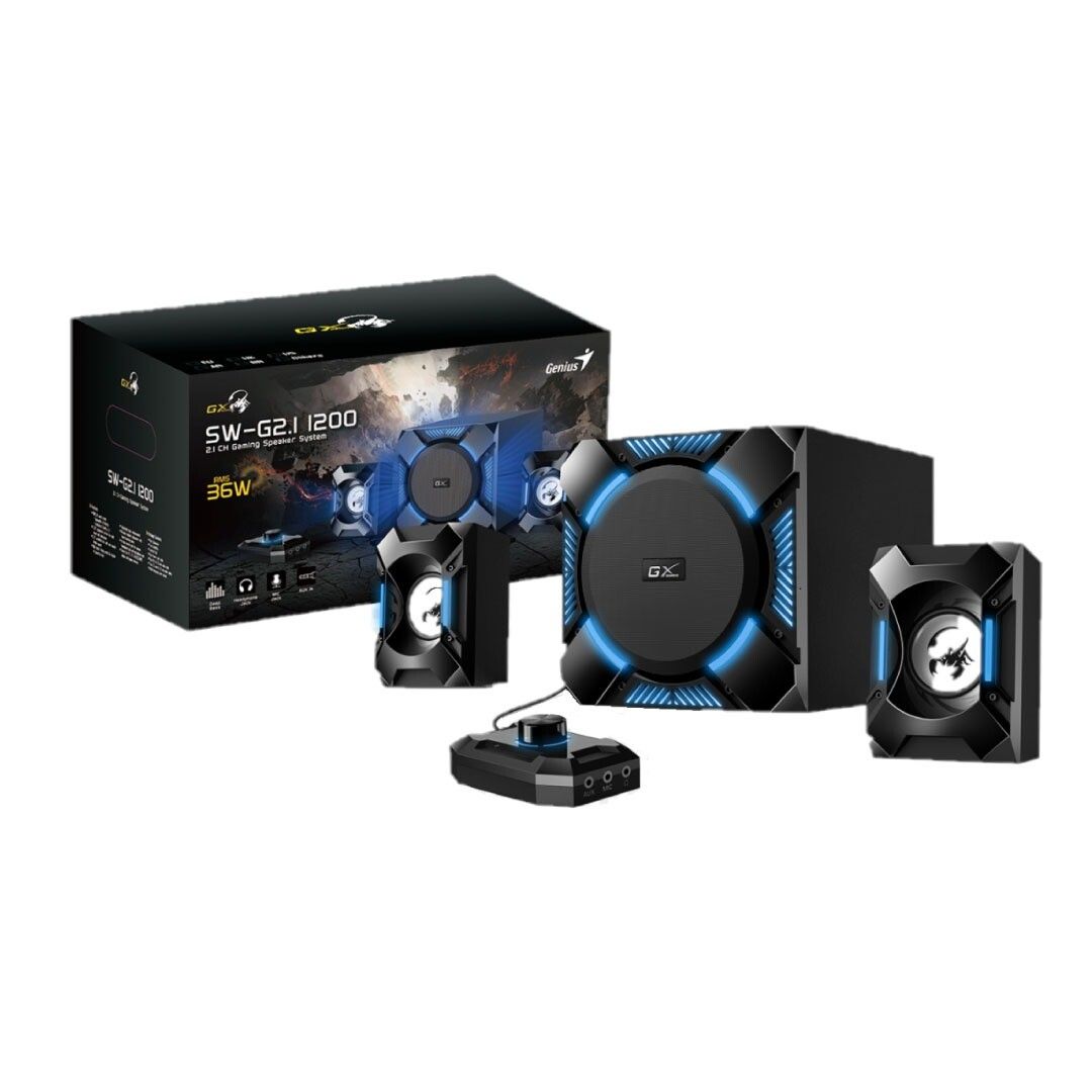 Subwoofer Genius  GX SW-G2. 1200 240V 36W BLUE LIGHT BLACK 2