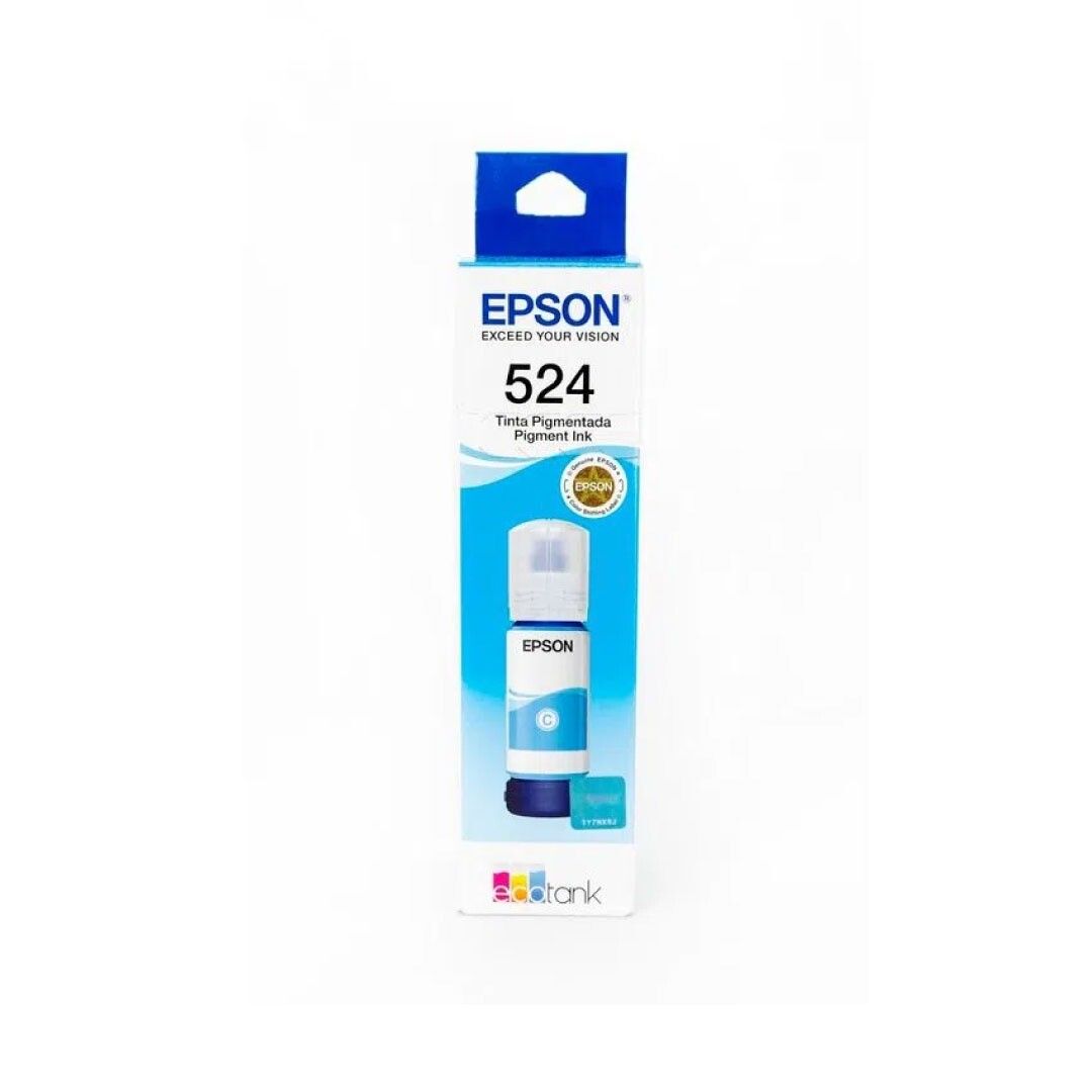 Botella de tinta Epson T524 Original Cian 3