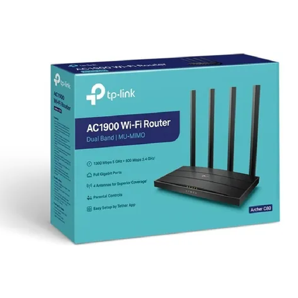 Router TP-LINK Doble Banda C80 4 Antenas AC1900 MU-MIMO 4