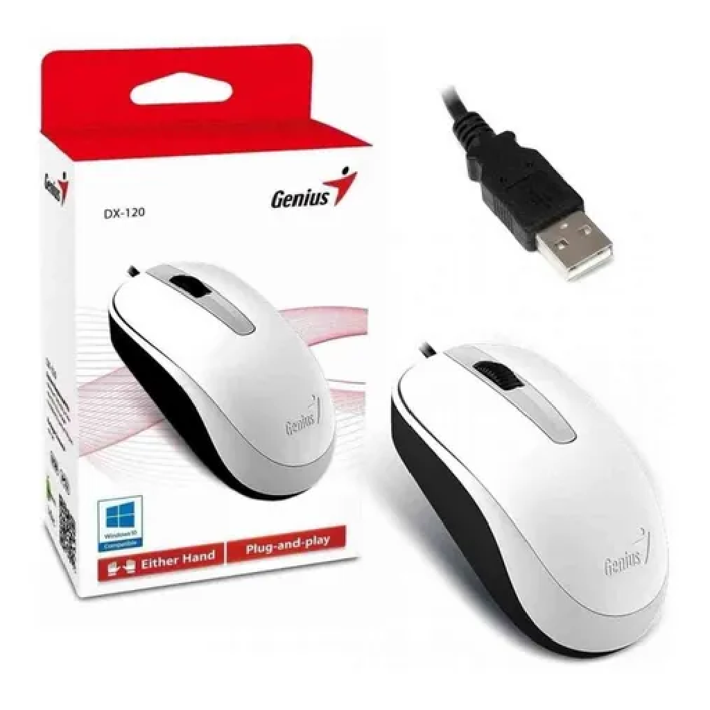 Mouse Genius DX-120 USB Alámbrico Blanco 2