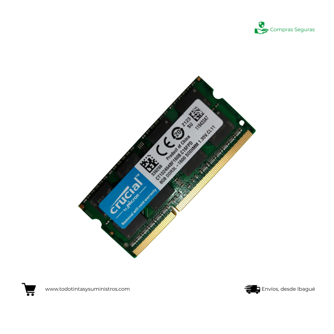 Memoria Ram Crucial DDR3 8GB 1600 para Portátil