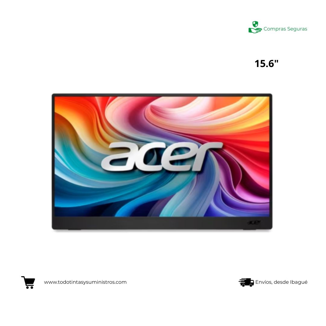 Monitor portátil Acer PM161Q Jsmiuux de 15.6" Full HD IPS, Silver
