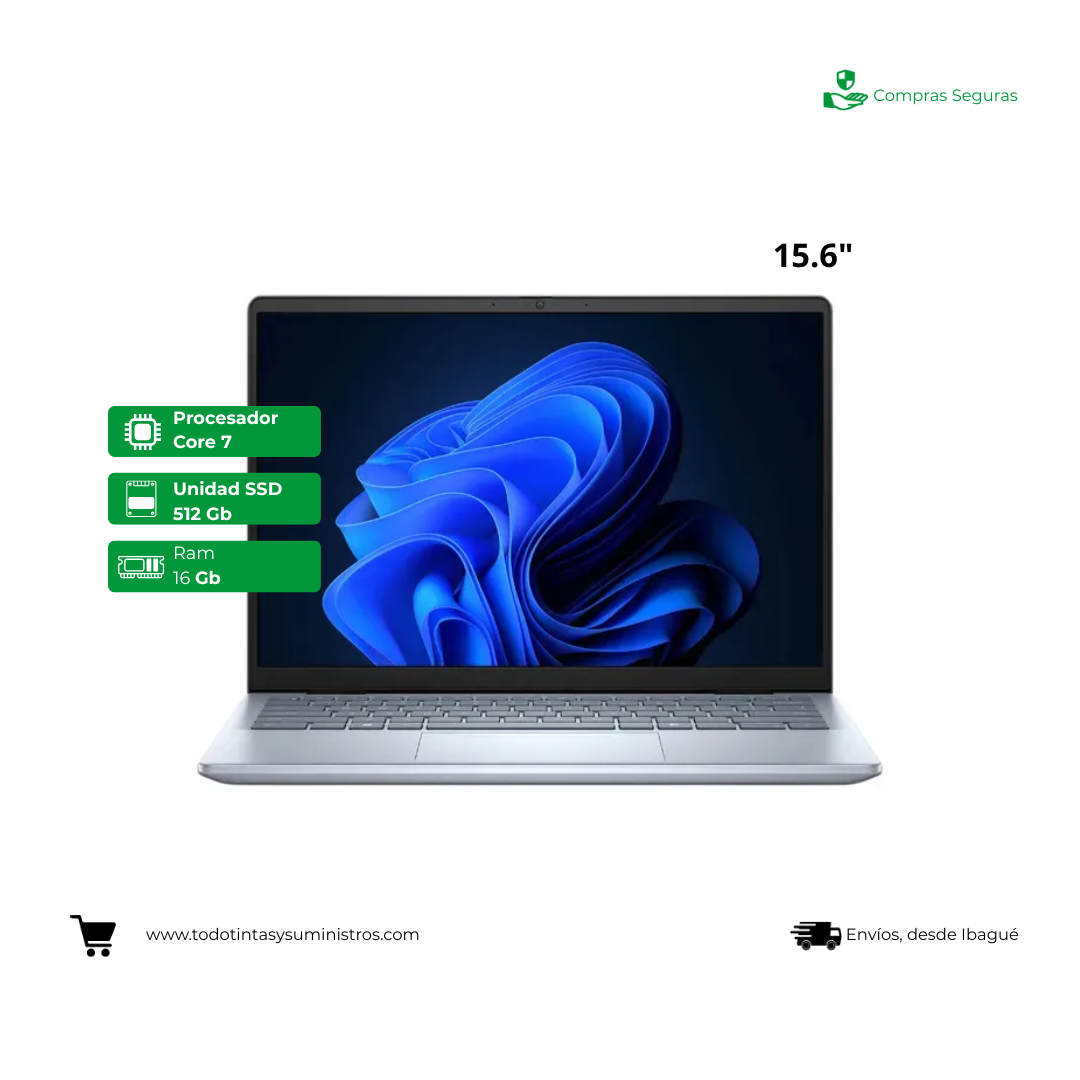 Portátil Dell Pro 15 Ess PV15250 Core i7 Ram 16GB Ssd 512GB Windows 11 Pro 15.6"