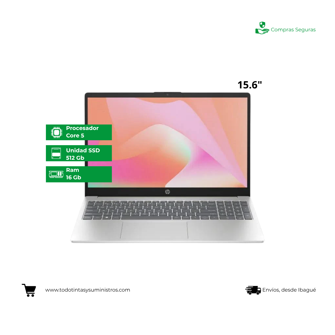 Portátil HP 15-fd1361la Intel Core 5 120U Ram 16 GB DDR4 Ssd 512 GB 15,6"