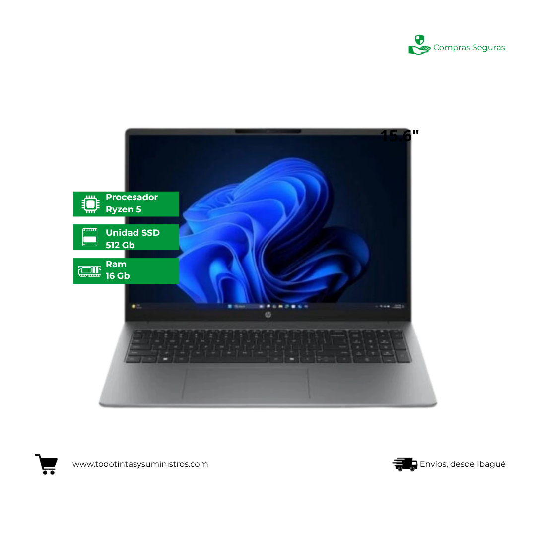 Portátil HP 200 G2a Ryzen 5 220 Ram 16 GB Ssd 512 GB 16"