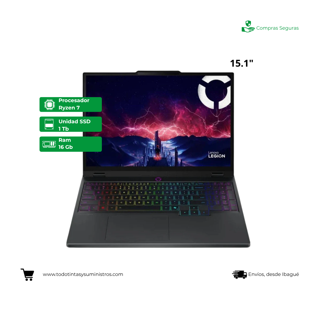 Portátil Lenovo Legion 5 15AHP10 Ryzen 7 Ram 16GB Ssd 1TB RTX 5060 15.1"