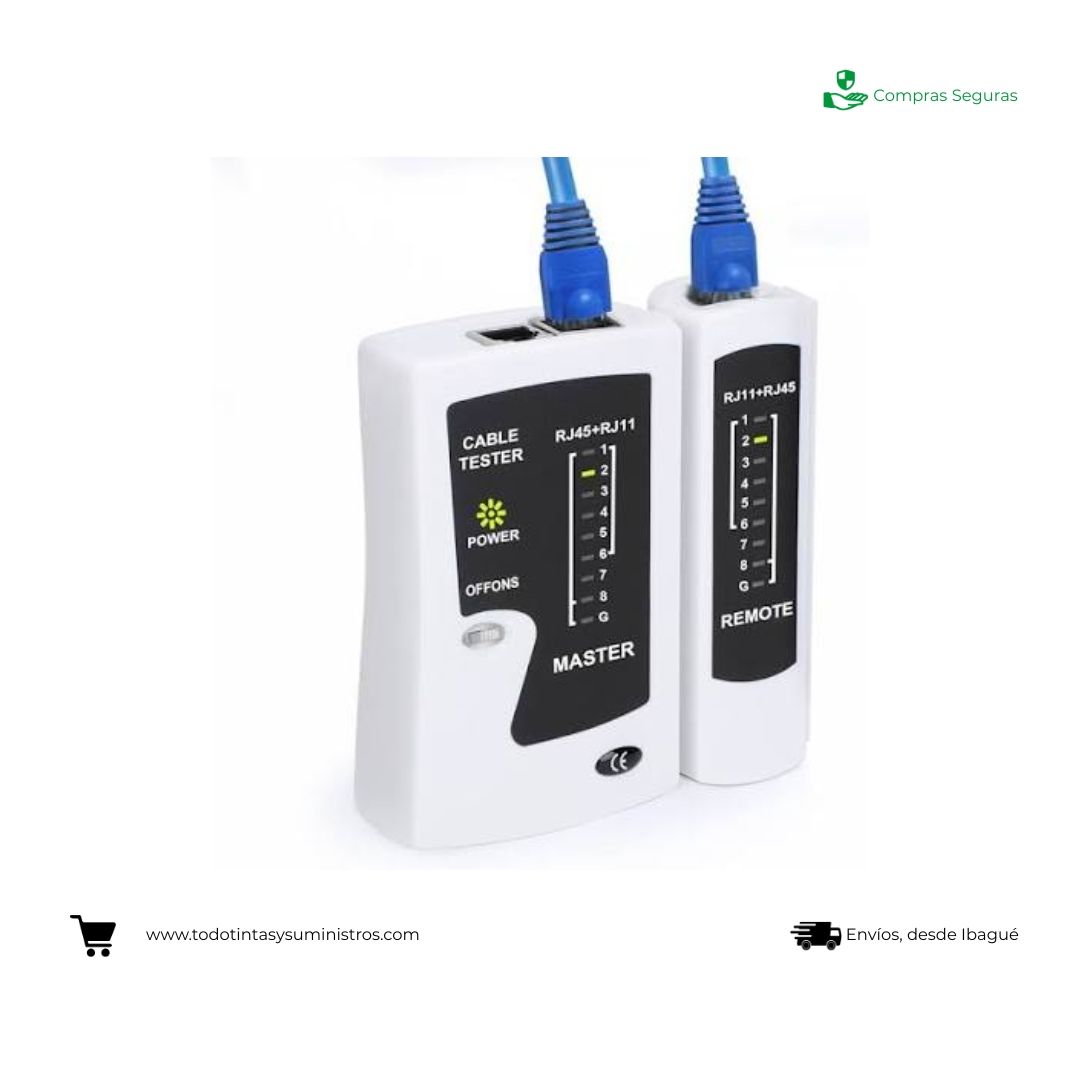 Tester para cable de red RJ45 y RJ11